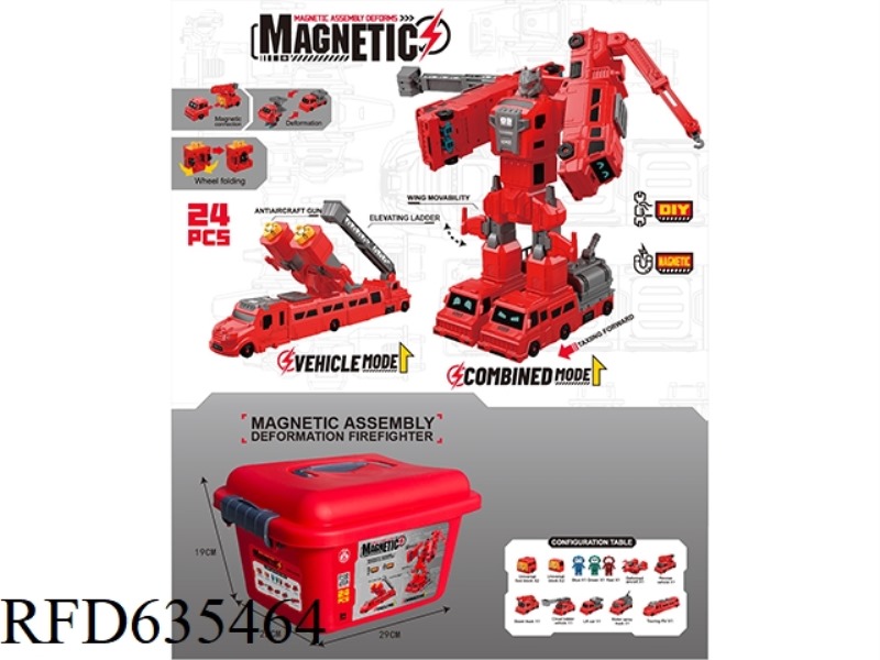 MAGNETIC ASSEMBLY DEFORMATION COMPOSITE FIRE FIGHTER (FLAGSHIP DEFORMATION COMPOSITE VERSION 24PCS)