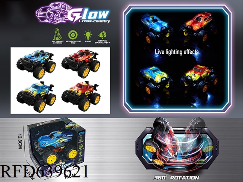 LARGE WHEEL INERTIA ACOUSTO-OPTIC STUNT CAR TRANSPARENT MODEL
