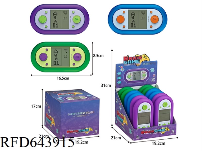 TETRIS GAME CONSOLE (LARGE SCREEN) 12PCS