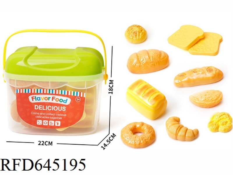 STORAGE BUCKET SIMULATION BREAD FOOD PLAY HOUSE (10 PIECES)