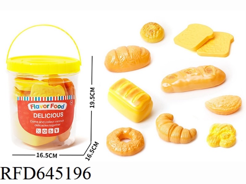 STORAGE BUCKET SIMULATION BREAD FOOD PLAY HOUSE (10 PIECES)