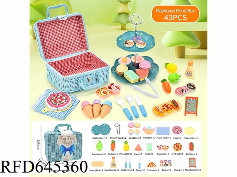 PLAYHOUSE TOY PICNIC BASKET DESSERT SET