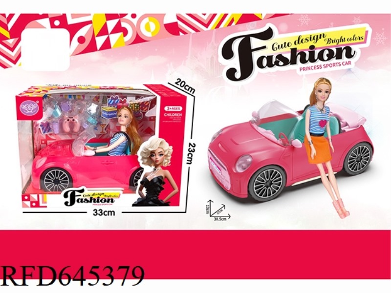 CASUAL SUIT PINK BARBIE CAR WITH BARBIE