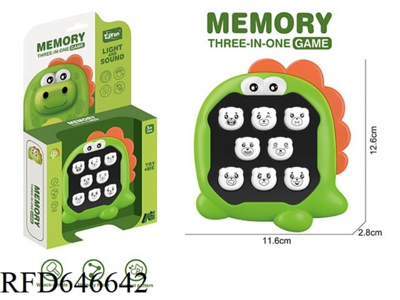 8-BUTTON BEAR MEMORY GAME MACHINE - DINOSAUR
