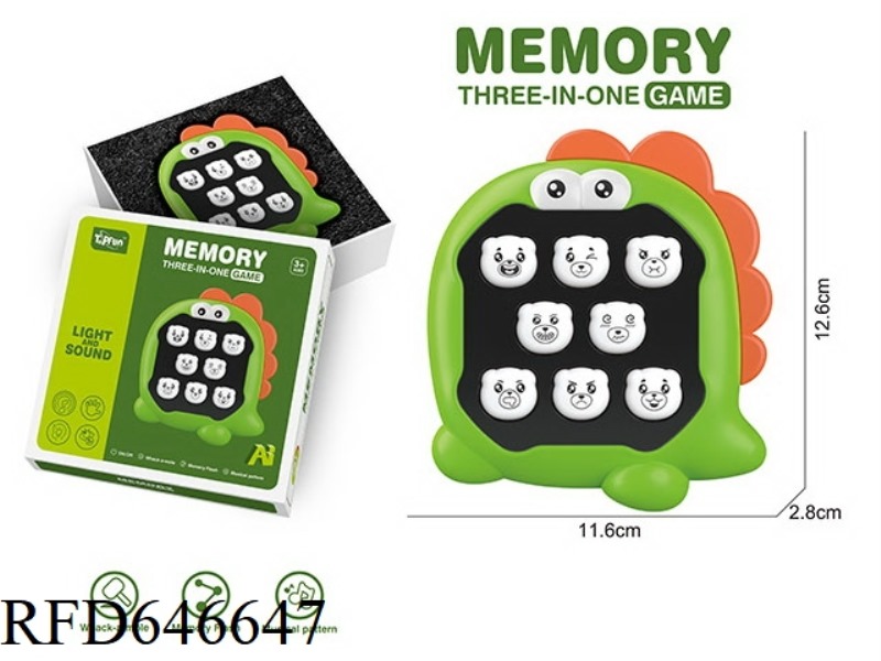 8-BUTTON BEAR MEMORY GAME MACHINE - DINOSAUR