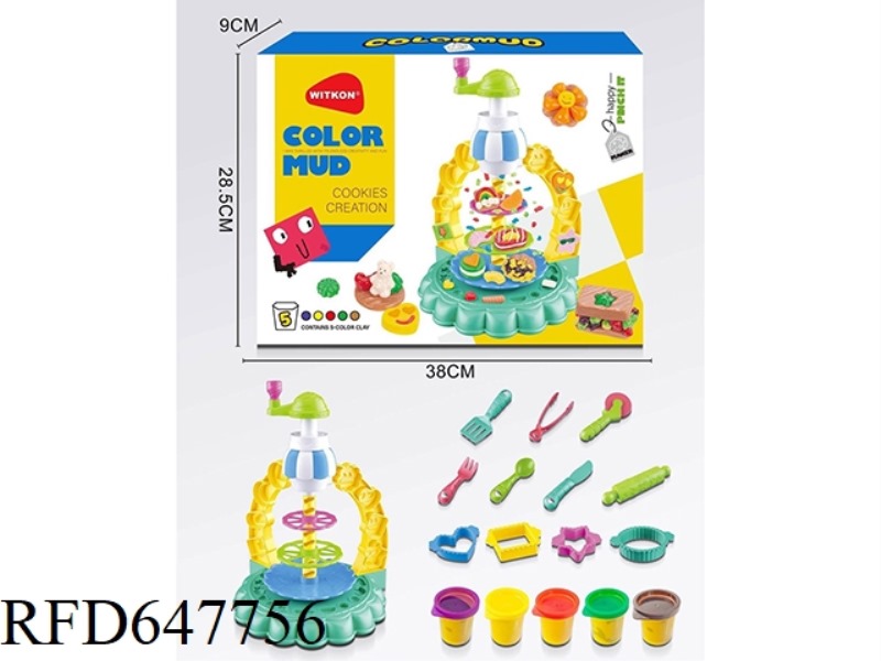 COLOR CLAY COOKIES TOWER COLOR CLAY TOOLS COLOR CLAY MACHINE DIY COLOR CLAY SET FOR CHILDREN
