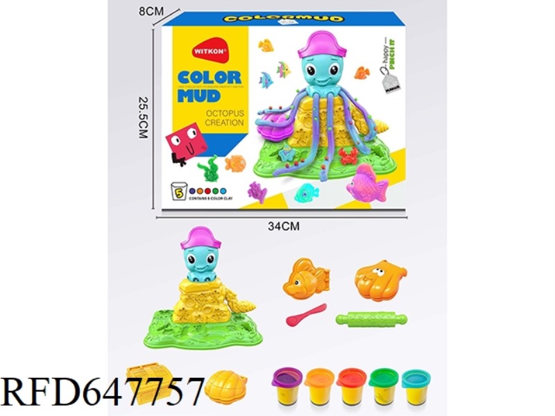 COLORED CLAY OCTOPUS