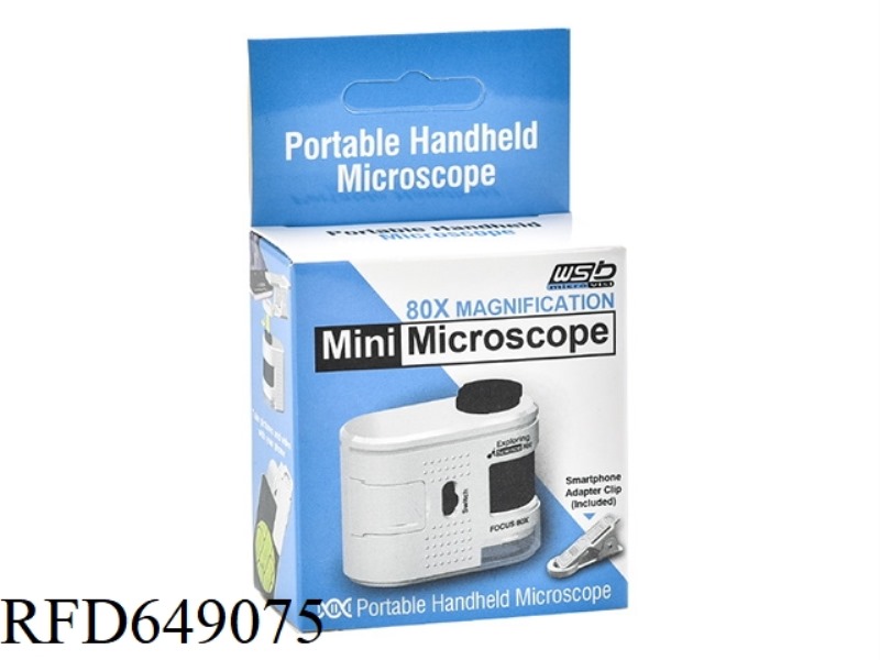 PORTABLE HD MICROSCOPE 80X WITH CLIP