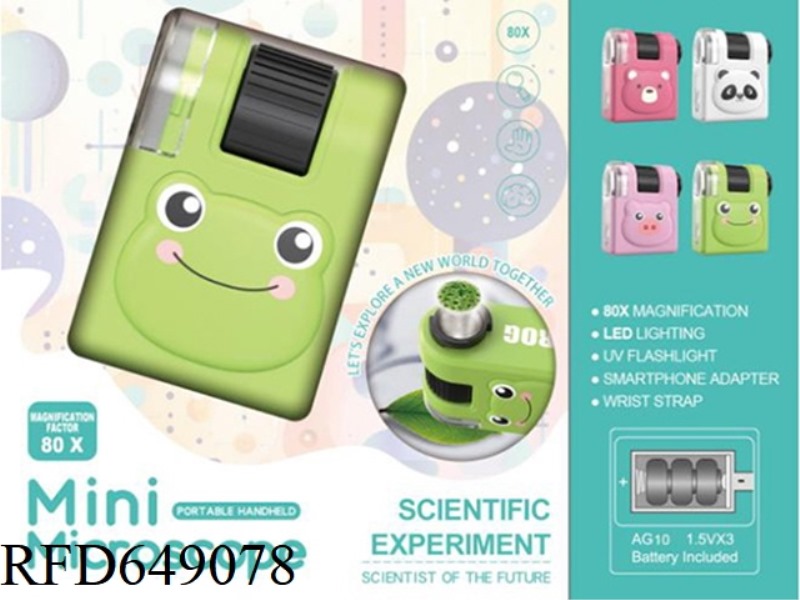PORTABLE HD MICROSCOPE 80X WITH CLIP