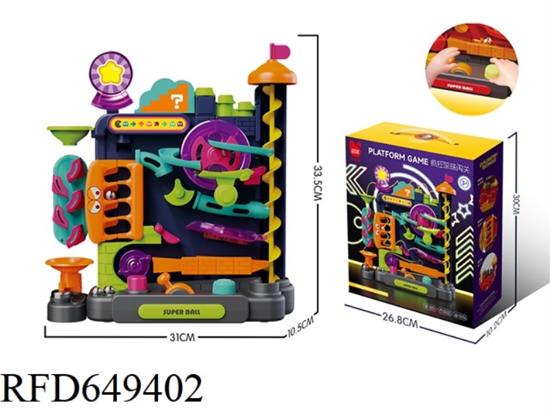 THE BALL IS BREAKING THROUGH EDUCATIONAL TOYS.