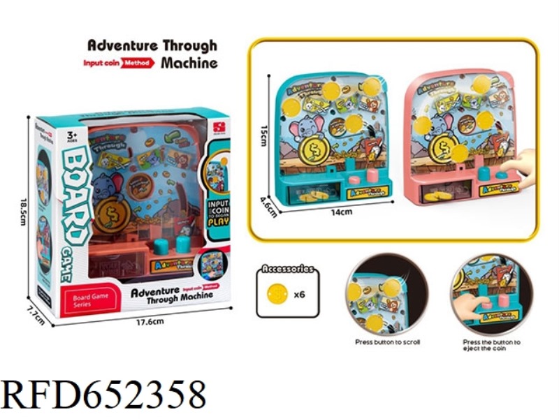 PASS THROUGH COIN-OPERATED GAME MACHINE