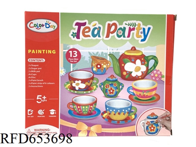 DIY PAINTED GRAFFITI TEA SET