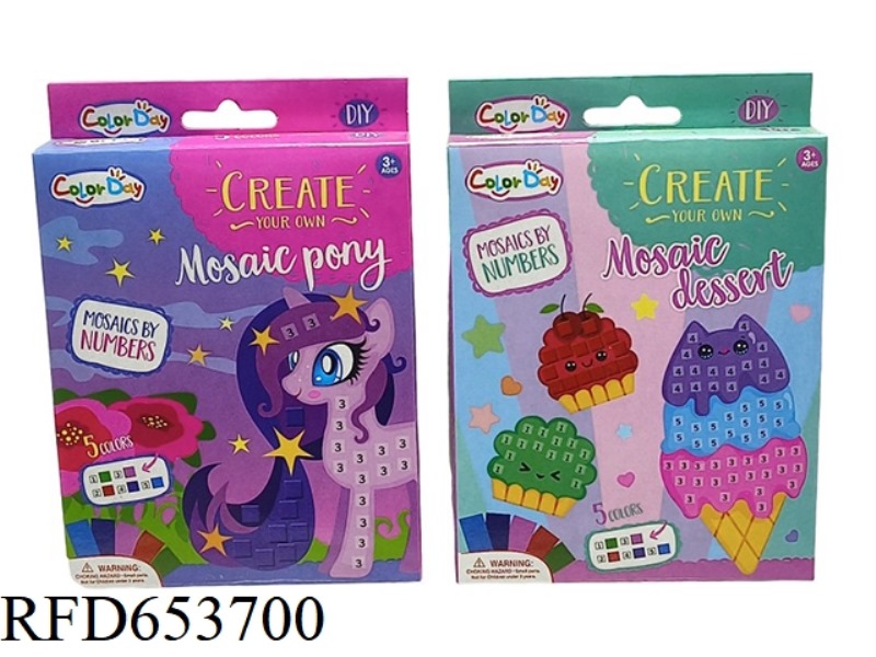 MOSAIC NUMBER PASTE CREATIVE - PONY/ICE CREAM