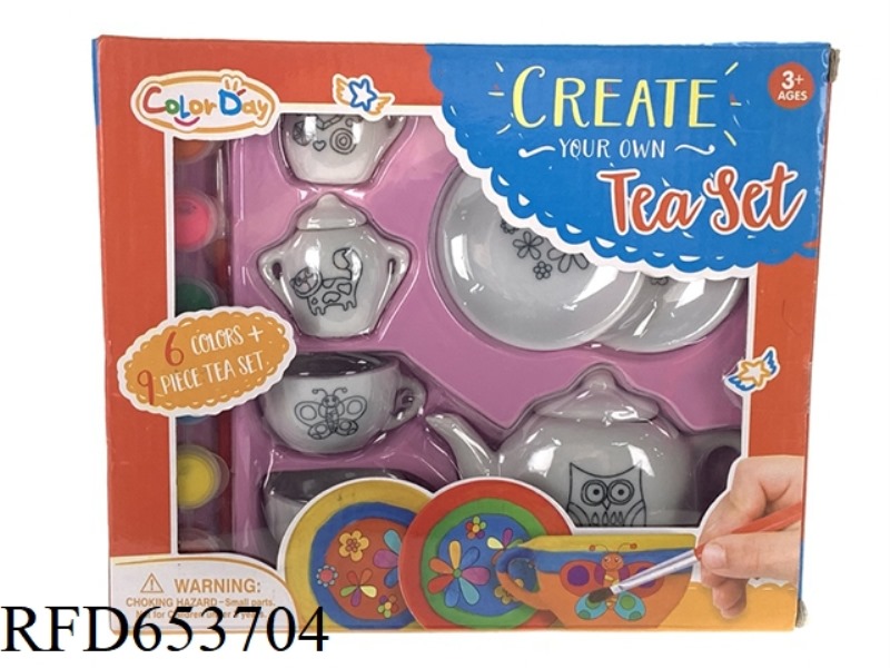 DIY PAINTED GRAFFITI TEAPOT SET