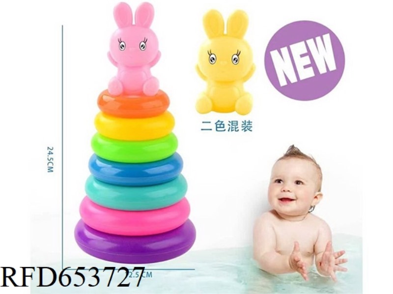 7 LAYER BUNNY RAINBOW JENGA TWO-COLOR MIX