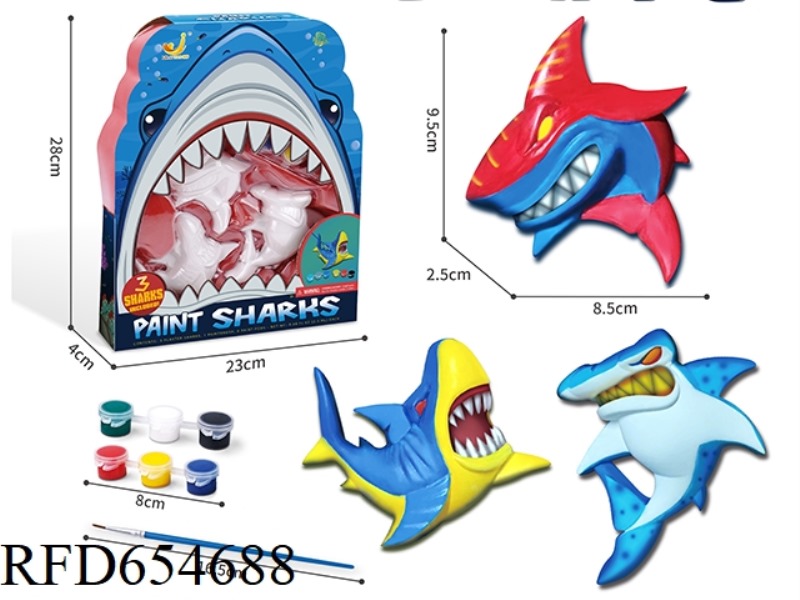 DIY PAINTED PLASTER SHARK