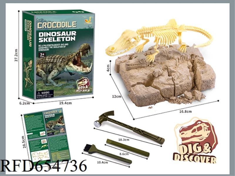ARCHAEOLOGICAL ASSEMBLED CROCODILE DRAGON