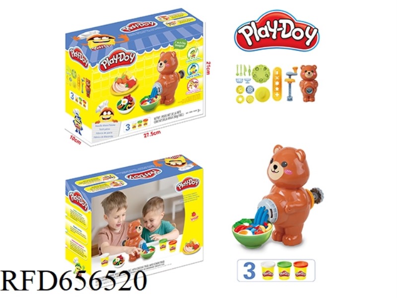 COLORED CLAY BEAR NOODLE MAKER SET