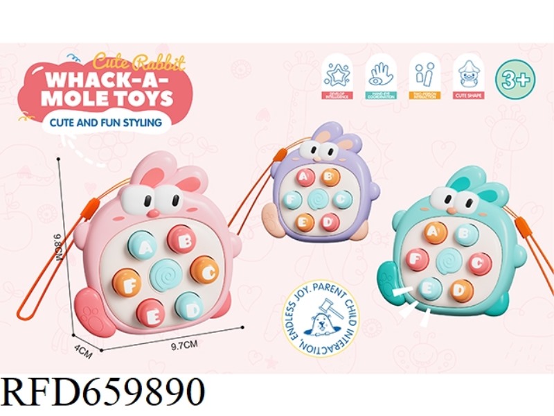 MINI UNPACK POCKET RABBIT WHACK-A-MOLE WITH LANYARD