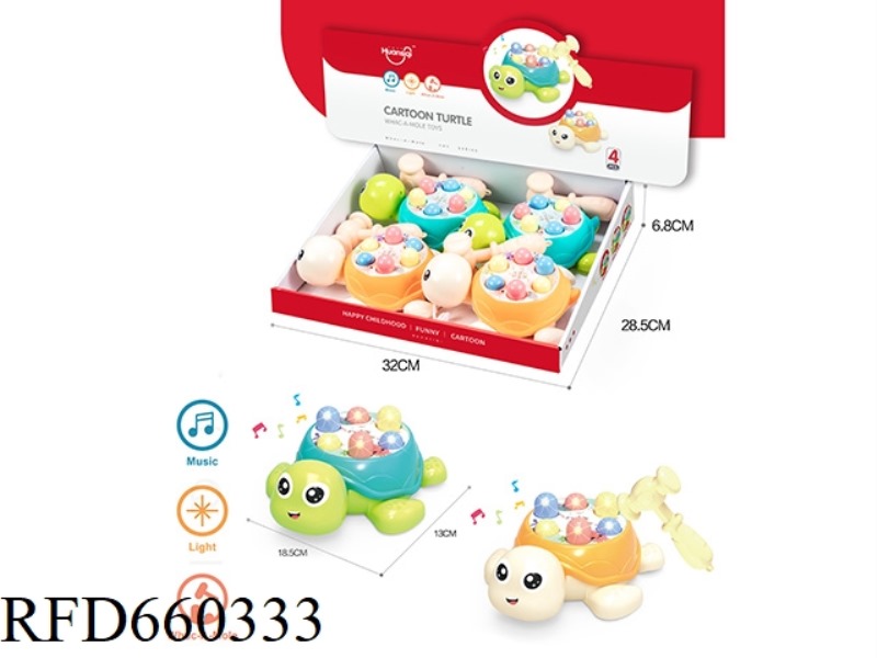TURTLE SOUND AND LIGHT WHACK-A-MOLE 4PCS
