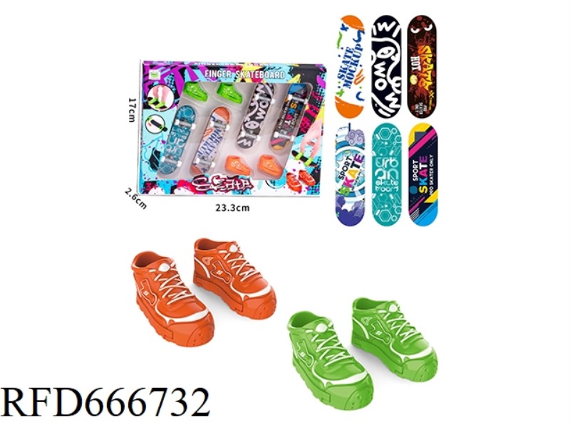 PLASTIC FINGER SKATEBOARD (WITH SHOES)