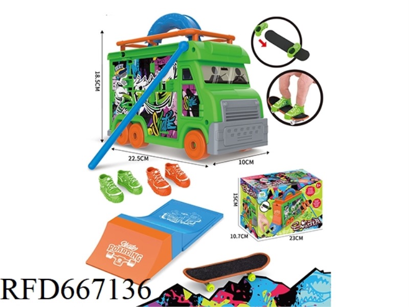 PLASTIC FINGER SKATEBOARD SCENE STORAGE VEHICLE