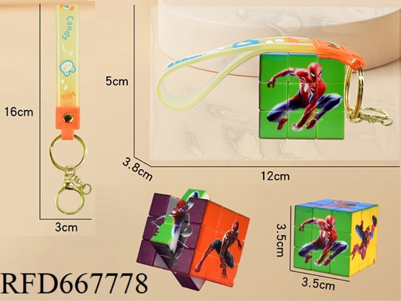 3.5CM SPIDER-MAN RUBIK'S CUBE WITH RIBBONS
