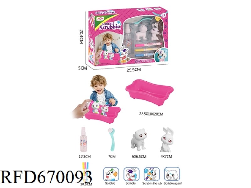 DIY PAINTING OF A FUN AND VERSATILE GRAFFITI BATH FIGURINE SET
