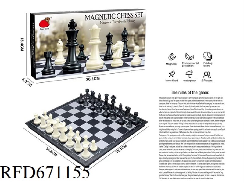 FOLDING MAGNETIC BLACK AND WHITE CHESS
