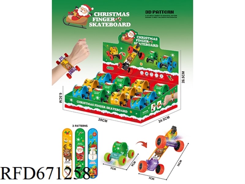 12 PIECES OF CHRISTMAS SKATEBOARD RIDER RING LIGHTS