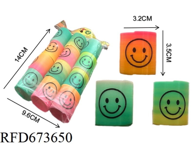 TWELVE RAINBOW RINGS WITH SMILING FACE EXPRESSIONS