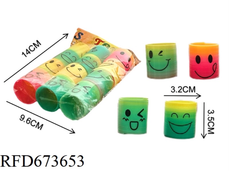 TWELVE RAINBOW RINGS WITH SMILING FACE EXPRESSIONS