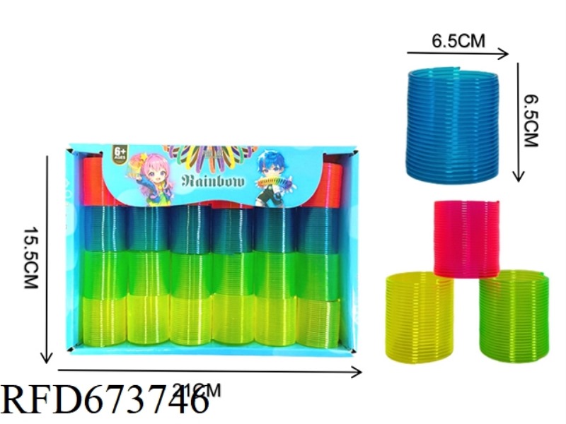 THERE ARE 24 TRANSPARENT 4-COLOR RAINBOW RINGS