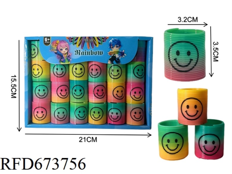 24 RAINBOW RINGS WITH TAIWAN-COLORED SMILING FACES