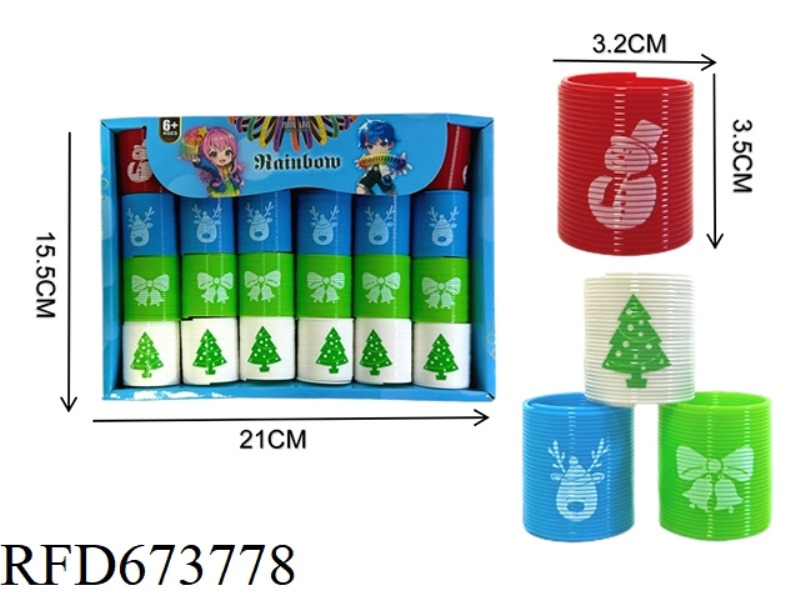TWENTY-FOUR RAINBOW RINGS WITH CHRISTMAS EXPRESSIONS