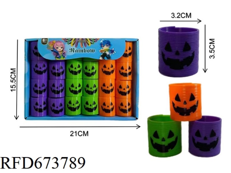 TWENTY-FOUR RAINBOW RINGS WITH HALLOWEEN EMOJIS
