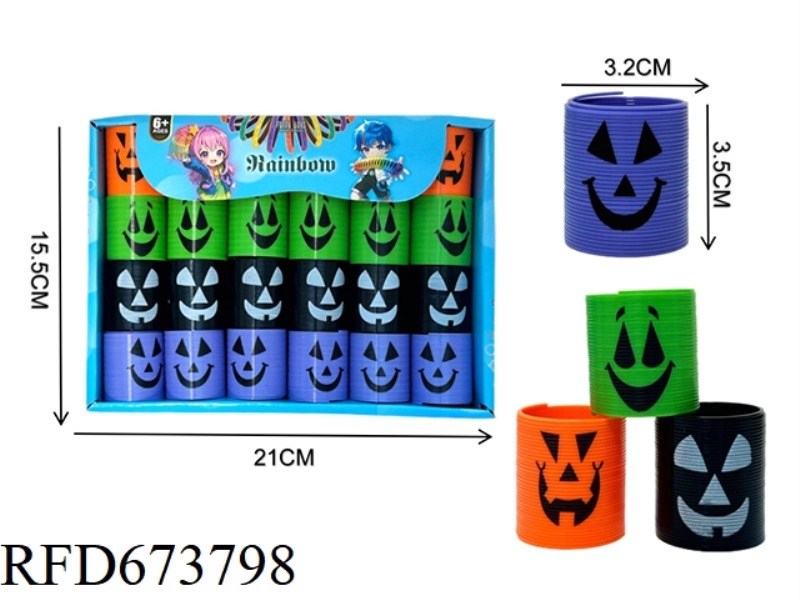 TWENTY-FOUR RAINBOW RINGS WITH HALLOWEEN EMOJIS