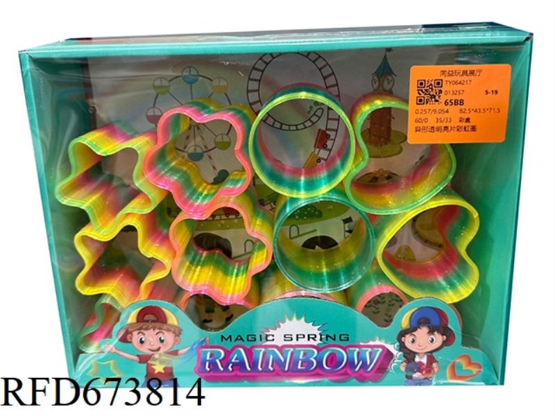 IRREGULAR-SHAPED TRANSPARENT BRIGHT SHEET RAINBOW RING