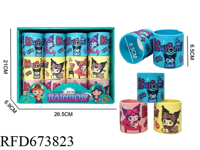 12 PIECES OF KUROMI THREE-COLOR HOT SPIN RAINBOW RINGS