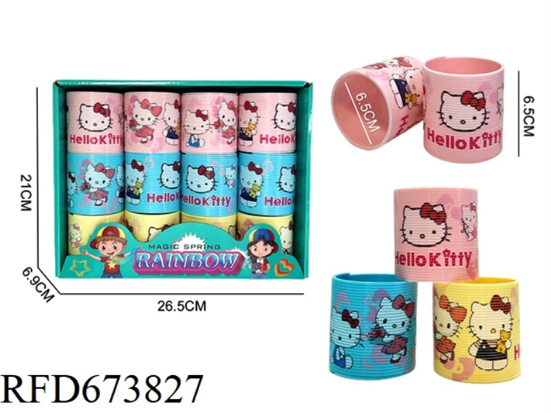 12 PIECES OF KT CAT THREE-COLOR HOT SPINNING RAINBOW RINGS