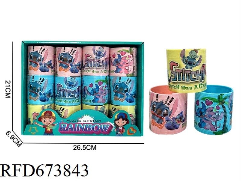 12 PIECES OF STITCH THREE-COLOR HOT SPIN RAINBOW RINGS