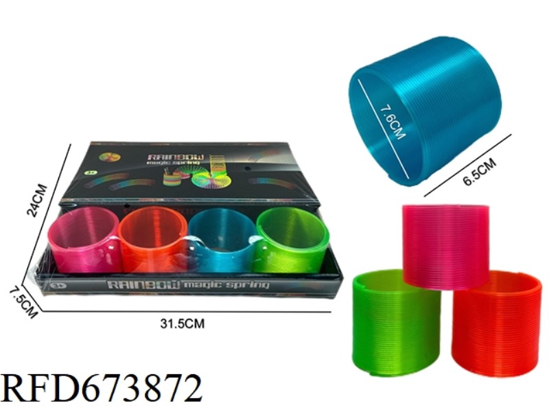 12 PIECES OF TRANSPARENT 4-COLOR RAINBOW RINGS