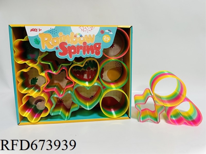 12 PIECES OF TRANSPARENT IRREGULAR-SHAPED RAINBOW RINGS