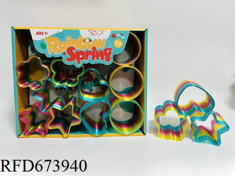 12 PIECES OF DEEP TRANSPARENT IRREGULAR-SHAPED RAINBOW RINGS