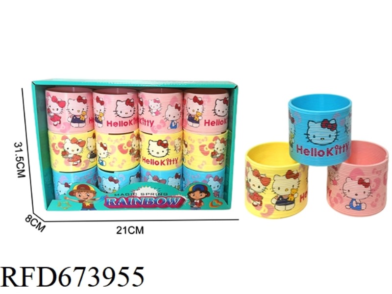 12 PIECES OF KT CAT THREE-COLOR HOT SPINNING RAINBOW RINGS