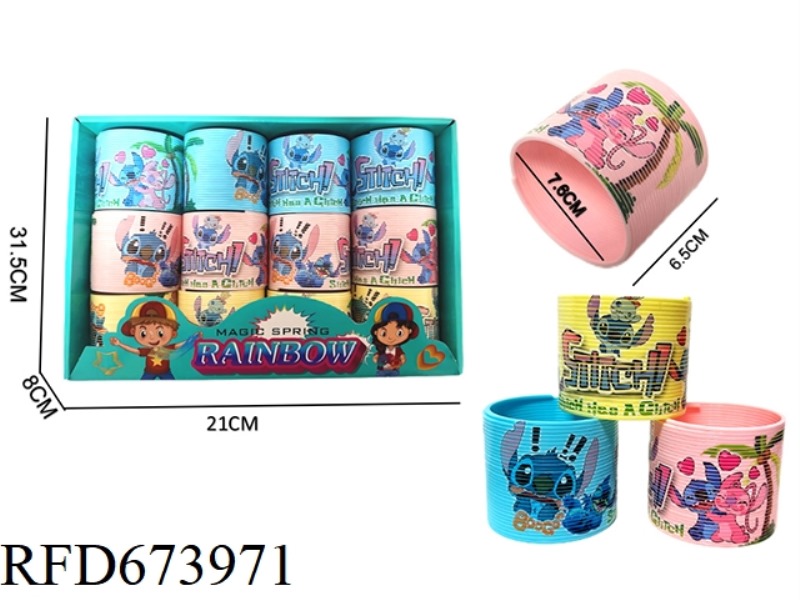12 PIECES OF STITCH THREE-COLOR HOT SPIN RAINBOW RINGS