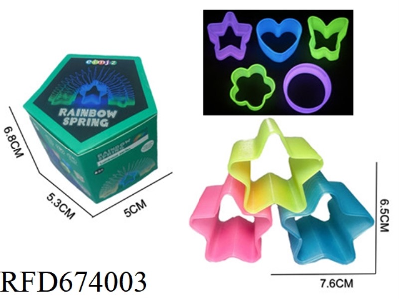 FIVE-POINTED STAR-SHAPED LUMINOUS TRANSPARENT IN THREE COLORS