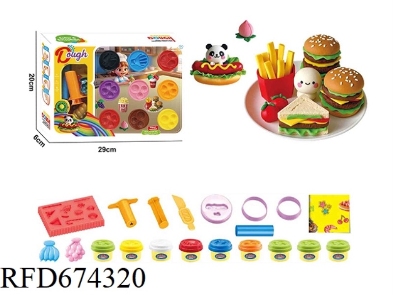 9-PIECE SET OF COLORED CLAY