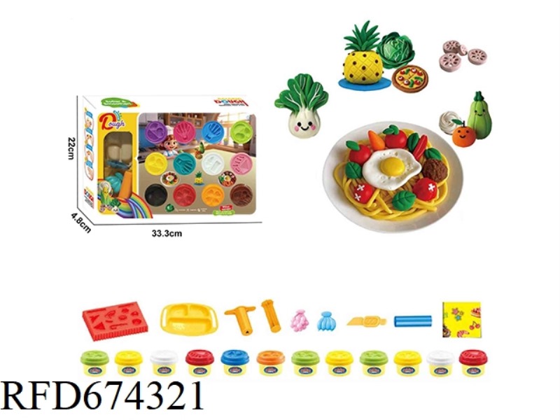 12-PIECE SET OF COLORED CLAY