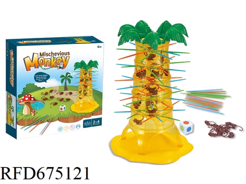 THE MONKEY IS DOING SOMERSAULTS.